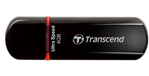 TRANSCEND USB Flash Disk JetFlash®600, 4GB, USB 2.0, Black/Red (R/W 20/10 MB/s) (TS4GJF600)