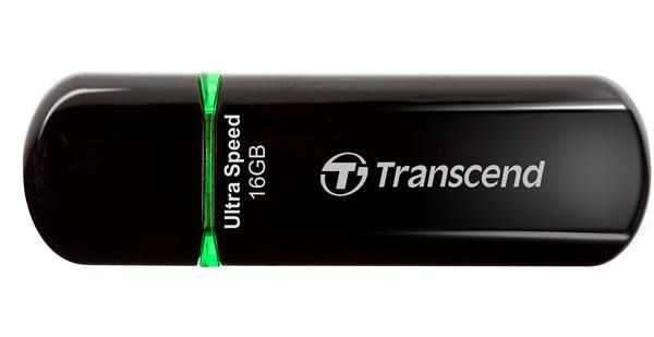 TRANSCEND USB Flash Disk JetFlash®600, 16GB, USB 2.0, Black/Green (R/W 32/16 MB/s) (TS16GJF600)