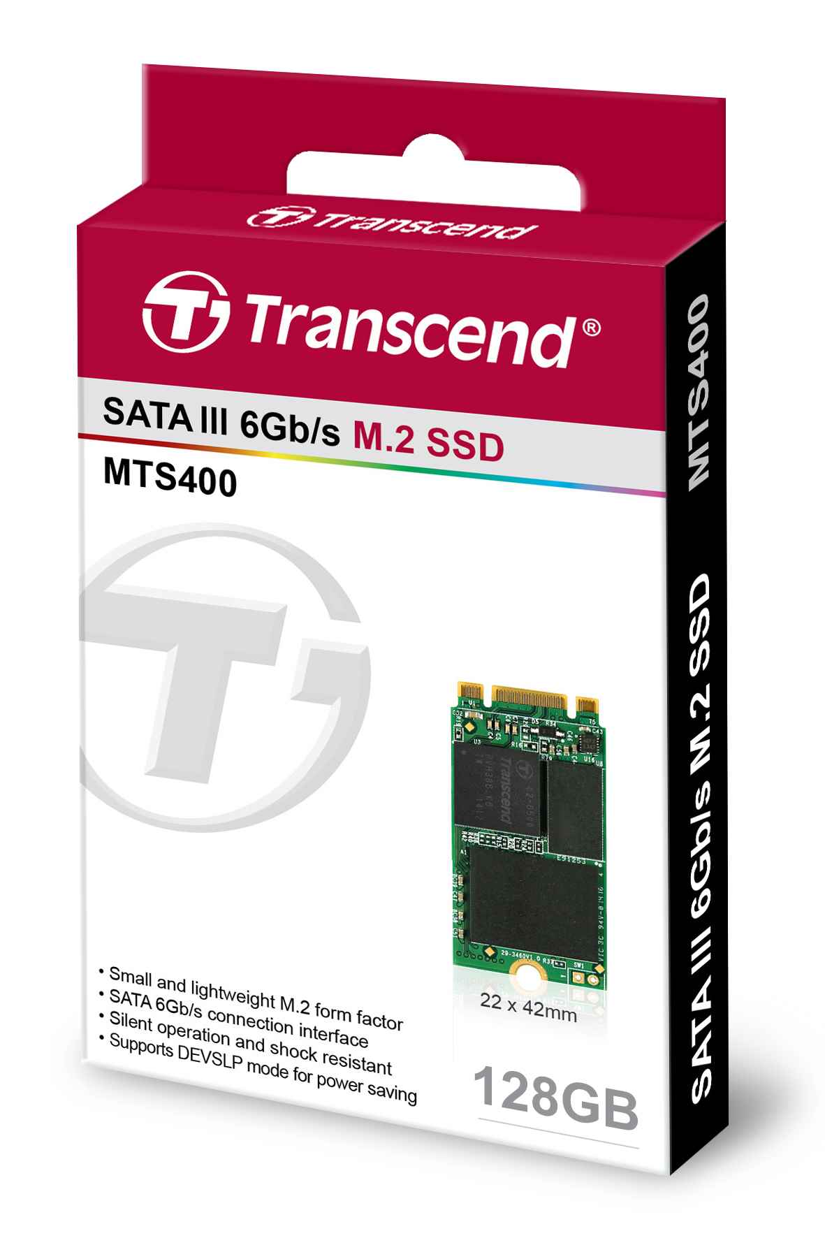 TRANSCEND Industrial SSD MTS400S 128GB, M.2 2242, SATA III 6Gb/s, MLC TS128GMTS400S