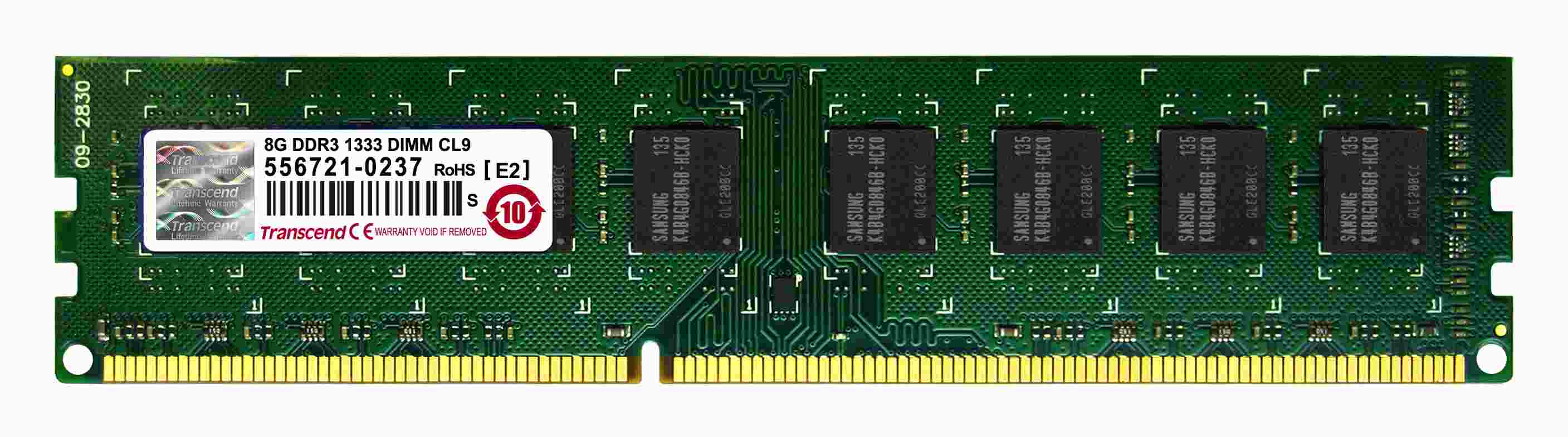 DIMM DDR3 8GB 1333MHz TRANSCEND 2Rx8 CL9 (TS1GLK64V3H)