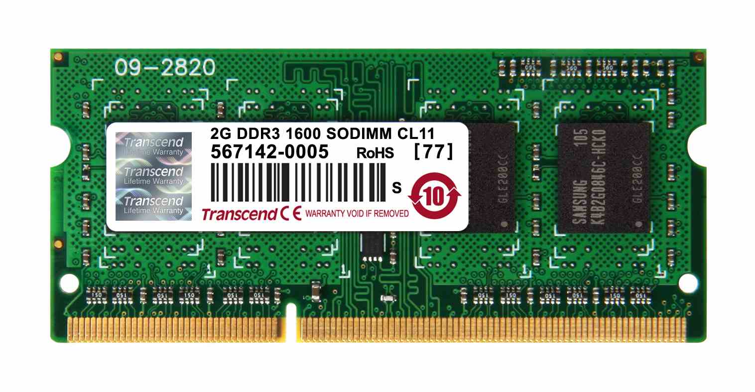 SODIMM DDR3 2GB 1600MHz TRANSCEND 1Rx8 CL11 (TS256MSK64V6N)