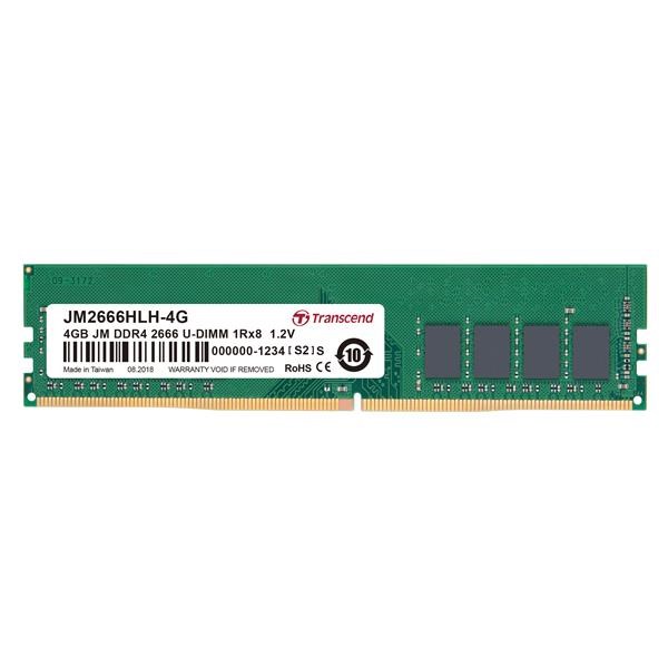 TRANSCEND DIMM DDR4 4GB 2666MHz 1Rx8 512Mx8 CL19 1.2V JM2666HLH-4G