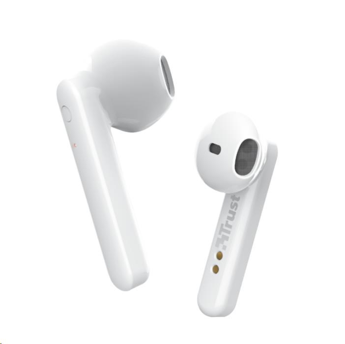 TRUST sluchátka Primo Touch Bluetooth Wireless Earphones - white 23783