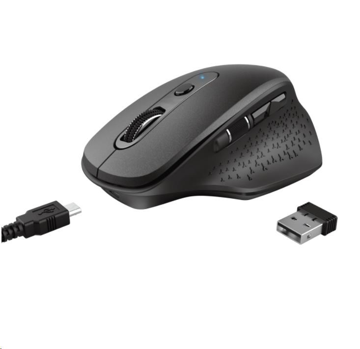 TRUST bezdrátová Myš Ozaa Rechargeable Wireless Mouse - black 23812