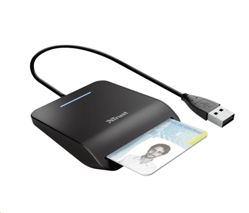 TRUST čtečka karet PRIMO (DNI, smartcard), externí, USB, 100cm