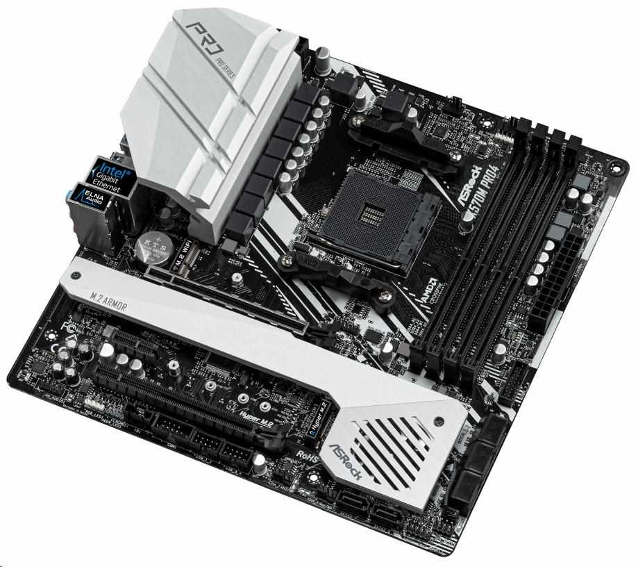 ASRock MB Sc AM4 X570M PRO4, AMD X570, 4xDDR4, VGA, mATX