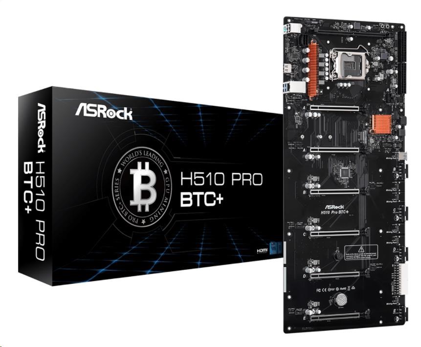 ASRock MB Sc LGA1200 H510 PRO BTC+, Intel H510, 1xDDR4, 1xHDMI