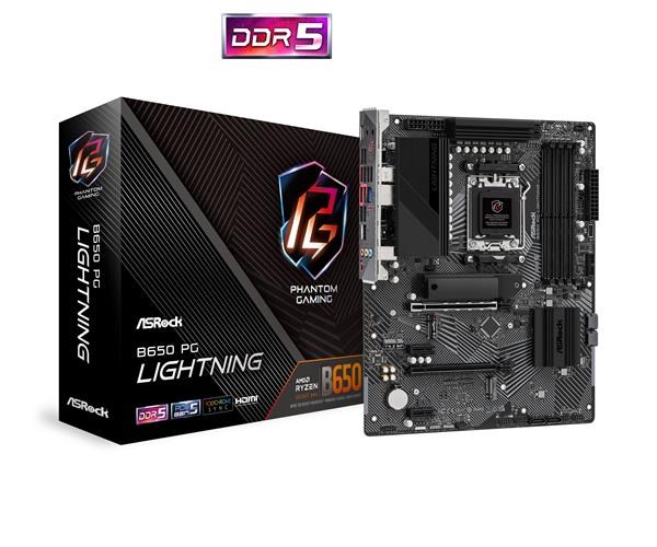 ASRock MB Sc AM5 B650 PG Lightning, AMD B650, 4xDDR5, 1xHDMI