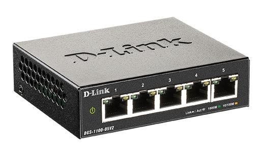 D-Link DGS-1100-05V2 5-port Gigabit Smart Managed switch, fanless DGS-1100-05V2/E