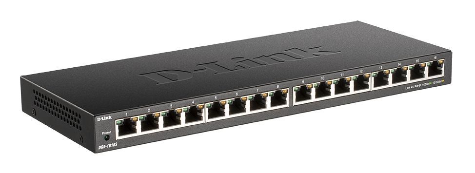 D-Link DGS-1016S 16-port Gigabit Ethernet Switch, fanless DGS-1016S/E