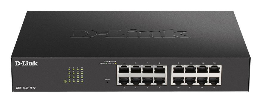 D-Link DGS-1100-16V2 16-Port Gigabit Smart Managed Switch, fanless DGS-1100-16V2/E