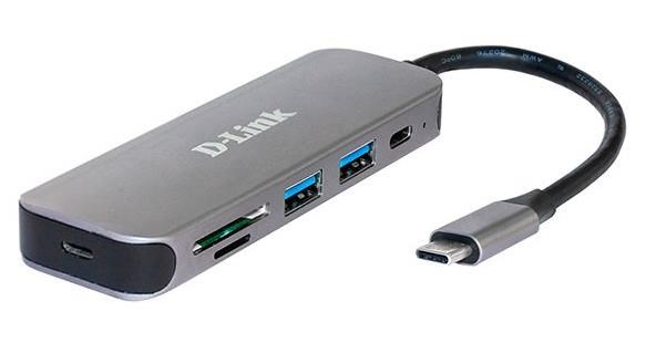 D-Link DUB-2325 USB-C Hub with SD/microSD Card Reader, 2x USB3.0 DUB-2325/E