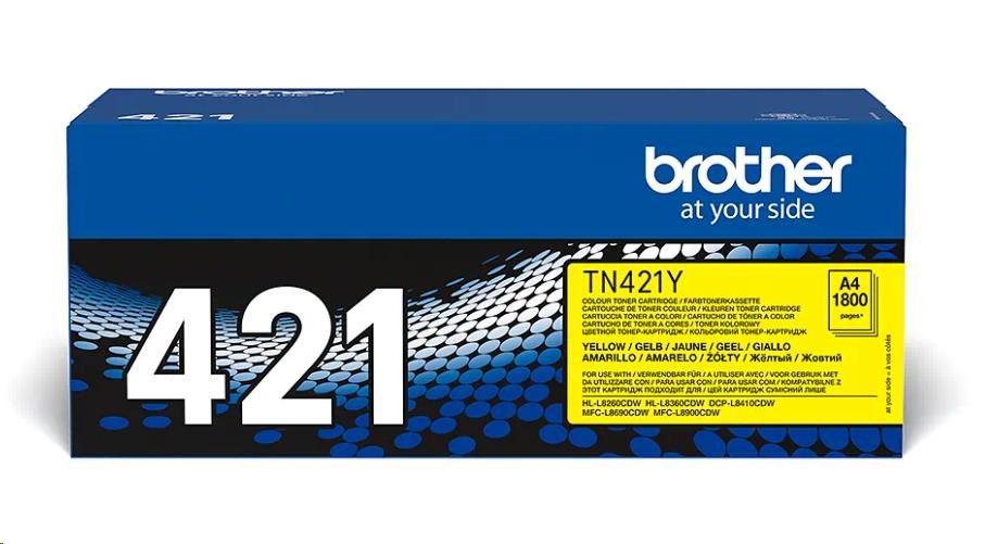 BROTHER TONER TN-421Y pro HL-L8260CDW/HL-L8360CDW/DCP-L8410CDW, 1.800 stran, Yellow (TN421Y)