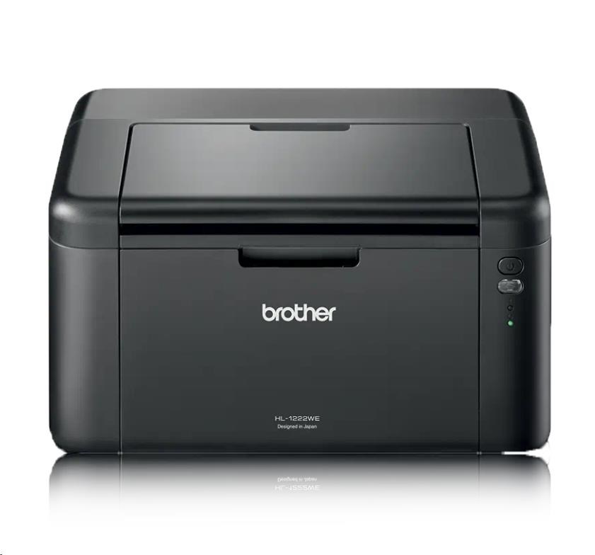 BROTHER tiskárna laserová mono HL-1222WE - A4, 20ppm, 2400x600, 32MB, GDI, USB 2.0, WIFI, 150l, startovací toner 1500str (HL1222WEYJ1)