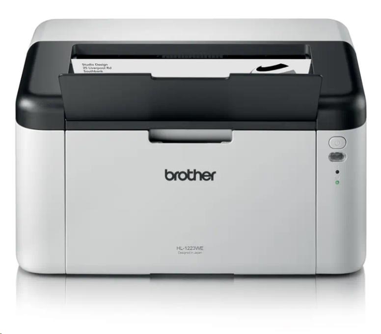 BROTHER tiskárna laserová mono HL-1223WE - A4, 21ppm, 2400x600, 32MB, GDI, USB 2.0, WIFI, 150l, startovací toner 1500str HL1223WEYJ1