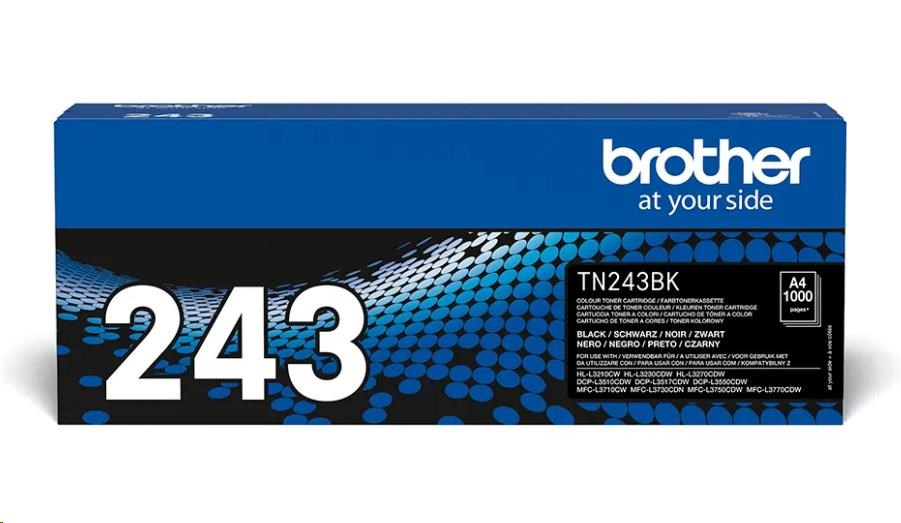 BROTHER Toner TN-243BK - PRO HLL3210 HLL3270 DCPL3510 DCPL3550 MFCL3730 MFCL3770 - cca 1000stran TN243BK