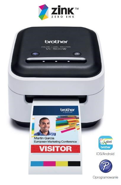 BROTHER tiskárna štítků FOTO - VC500W - WIFI, USB, COLOR bez potřeby inkoustu - Integrovaný odstřih VC500WZ1