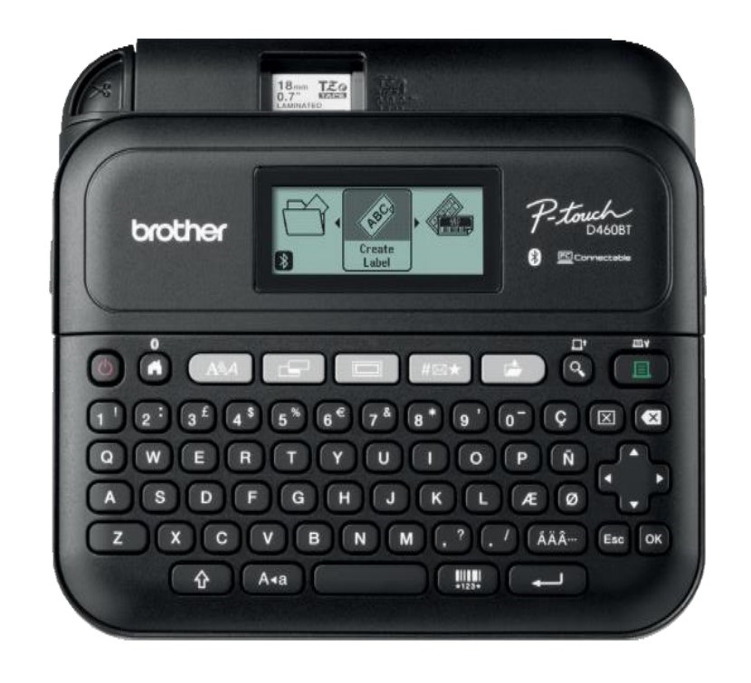 BROTHER tiskárna štítků PT-D460BTVP, 18mm pásky, USB, kufřík, velký grafický displej PTD460BTVPYJ1