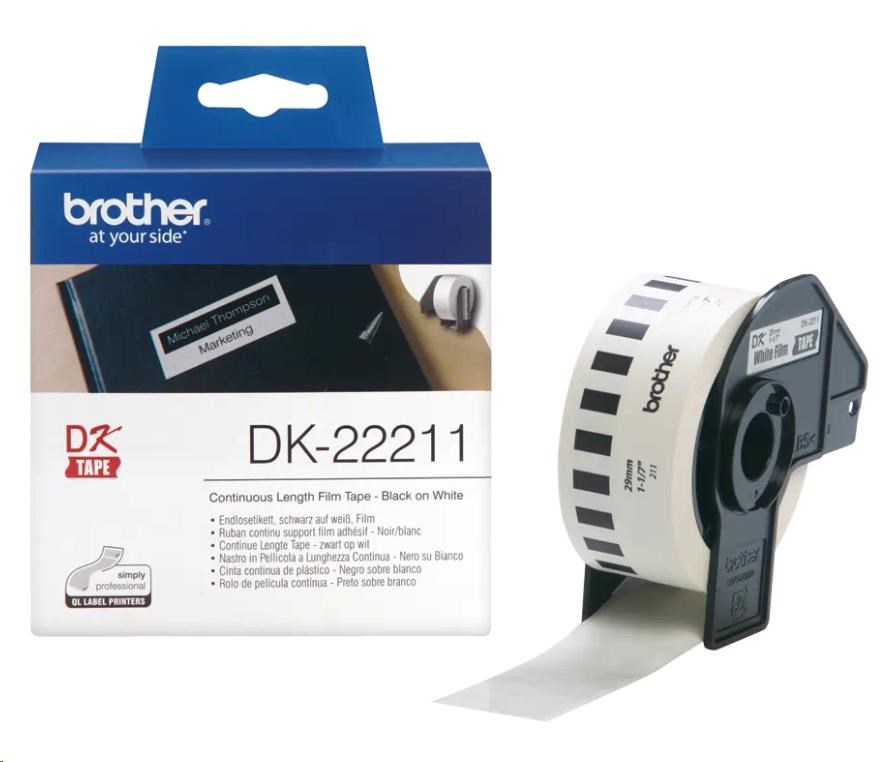 BROTHER DK-22211 bílá filmová role 29mm x 15,24m DK22211