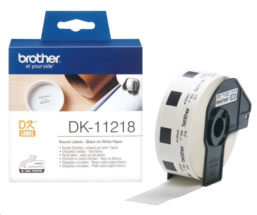 BROTHER DK-11218 kulaté štítky 1" LABEL 24MM X 24MM X 1000 (DK11218)