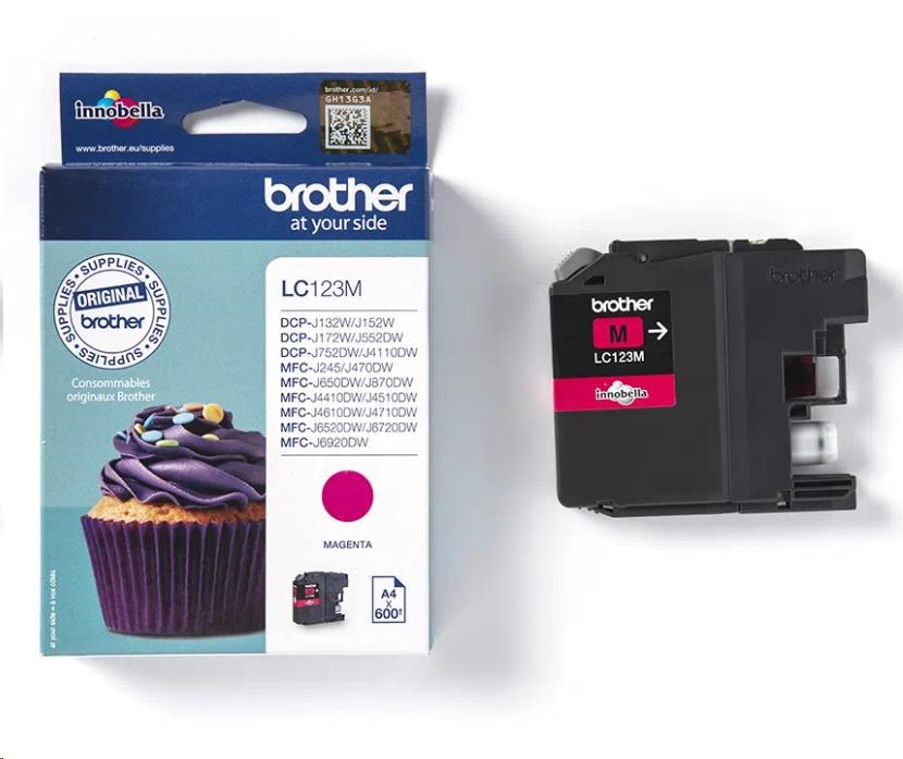 BROTHER INK LC-123M magenta cca 600 LC123M