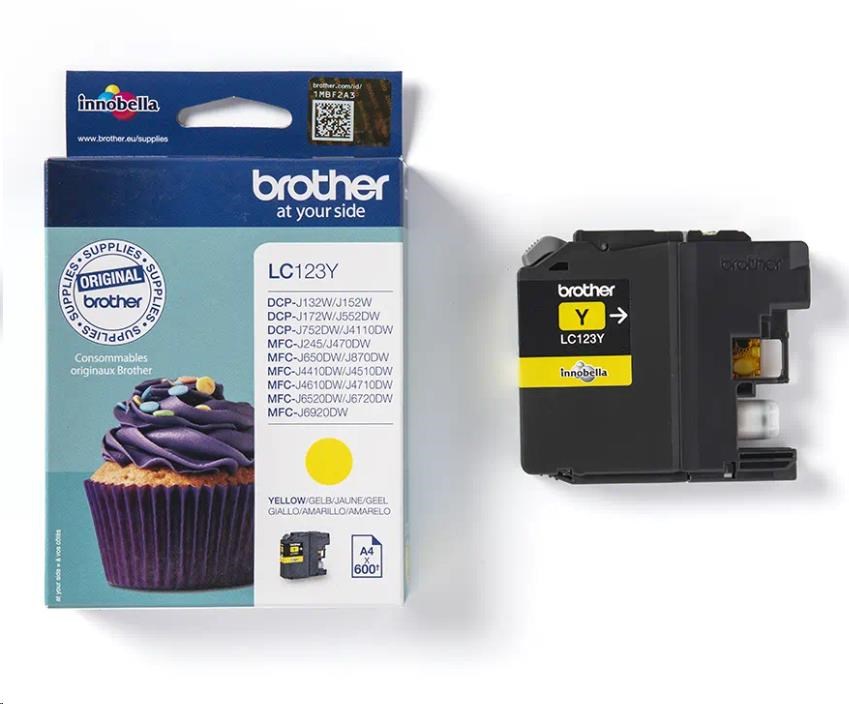 BROTHER INK LC-123Y yellow cca 600 LC123Y