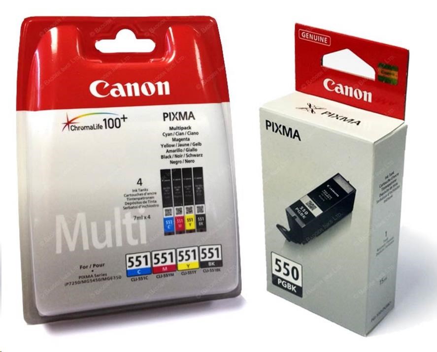 Canon BJ CARTRIDGE PGI-550/CLI-551 PGBK/C/M/Y/BK/GY Multi Pack (6496B005)