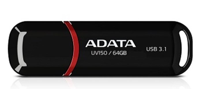 ADATA Flash Disk 64GB USB 3.0 Dash Drive UV150, černý (R: 90MB/s, W: 20MB/s) (AUV150-64G-RBK)