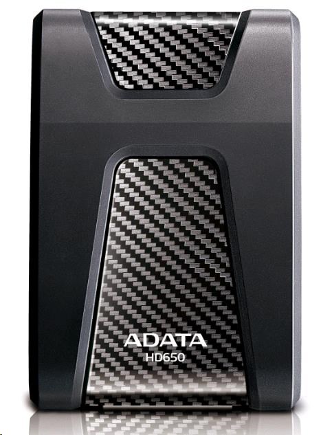 ADATA Externí HDD 2TB 2,5" USB 3.1 DashDrive Durable HD650, černý (gumový, nárazu odolný) (AHD650-2TU31-CBK)