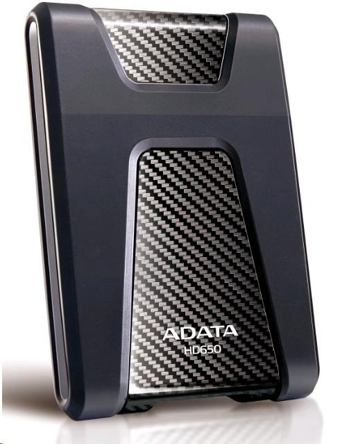 ADATA Externí HDD 4TB 2,5" USB 3.1 DashDrive Durable HD650, černý (gumový, nárazu odolný) (AHD650-4TU31-CBK)