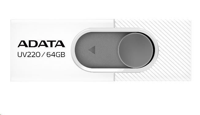 ADATA Flash Disk 32GB UV220, USB 2.0 Dash Drive, bílá/šedá AUV220-32G-RWHGY