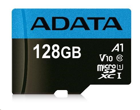 ADATA Micro SDXC karta 128GB UHS-I Class 10, Premier + ADAPTER (AUSDX128GUICL10A1-RA1)