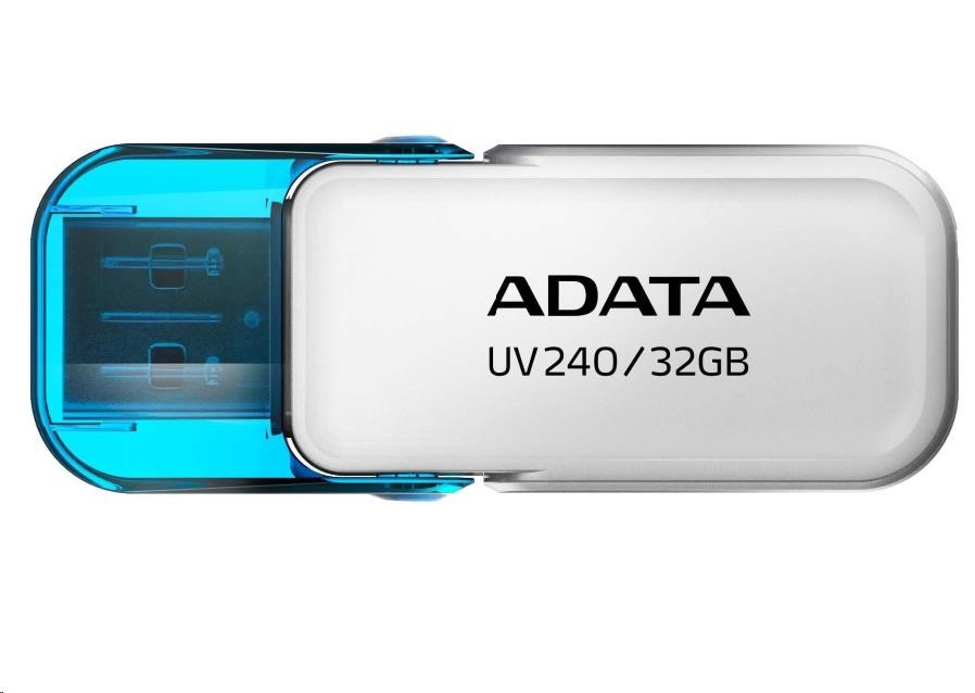 ADATA Flash Disk 32GB UV240, USB 2.0 Dash Drive, bílá AUV240-32G-RWH