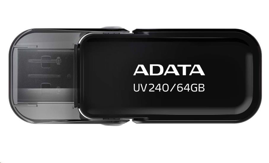 ADATA Flash Disk 64GB UV240, USB 2.0 Dash Drive, černá AUV240-64G-RBK