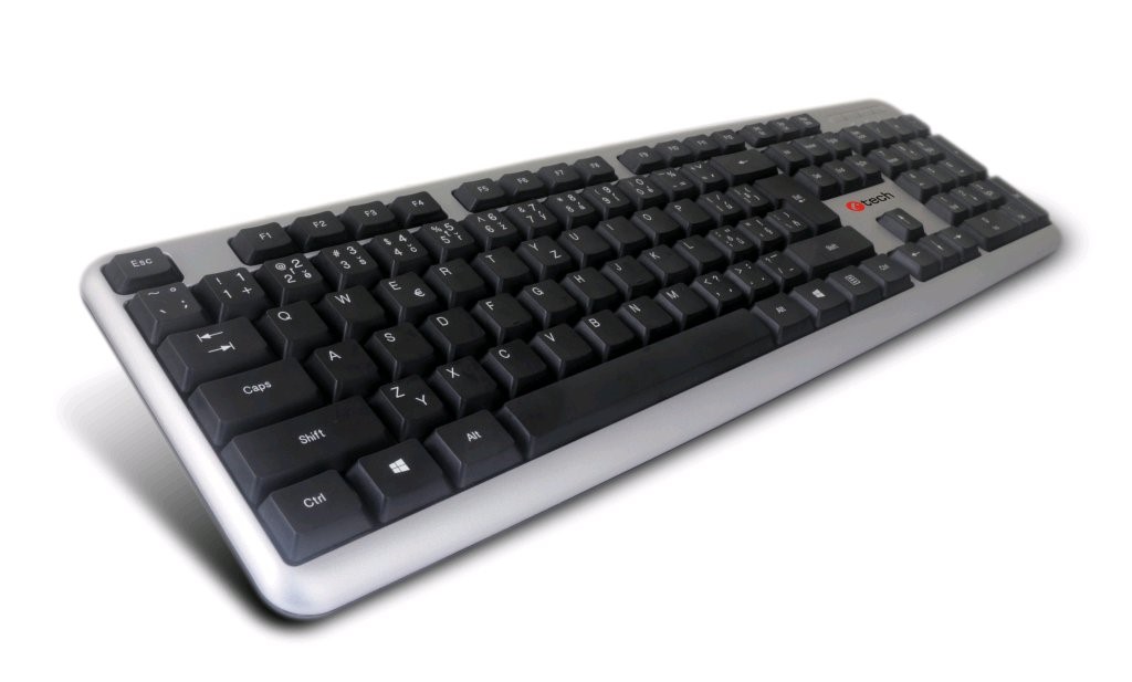 C-TECH klávesnice KB-102 USB, slim, silver, CZ/SK (KB-102-U-SL)