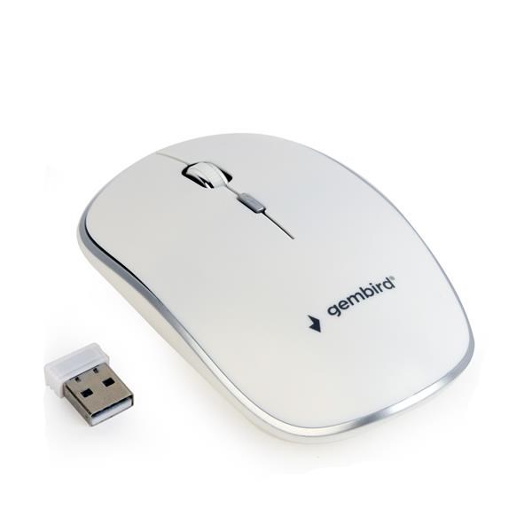 GEMBIRD myš MUSW-4B-01, bílá, bezdrátová, USB nano receiver MUSW-4B-01-W