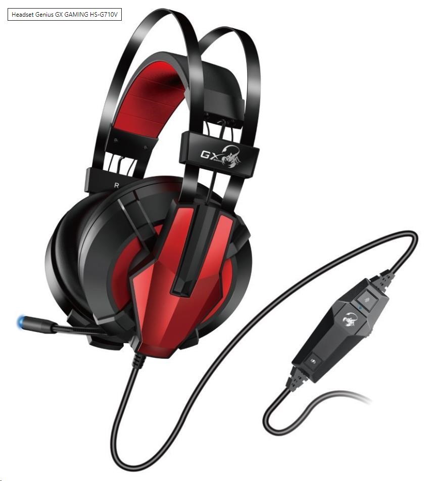 GENIUS sluchátka GX GAMING headset - HS-G710V/ 7.1/ vibrační/ USB/ ovládání hlasitosti 31710014400