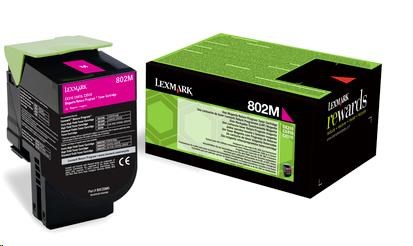 LEXMARK magenta toner 802M pro CX310/410/510 z programu Lexmark Return (1000 stran) (80C20M0)