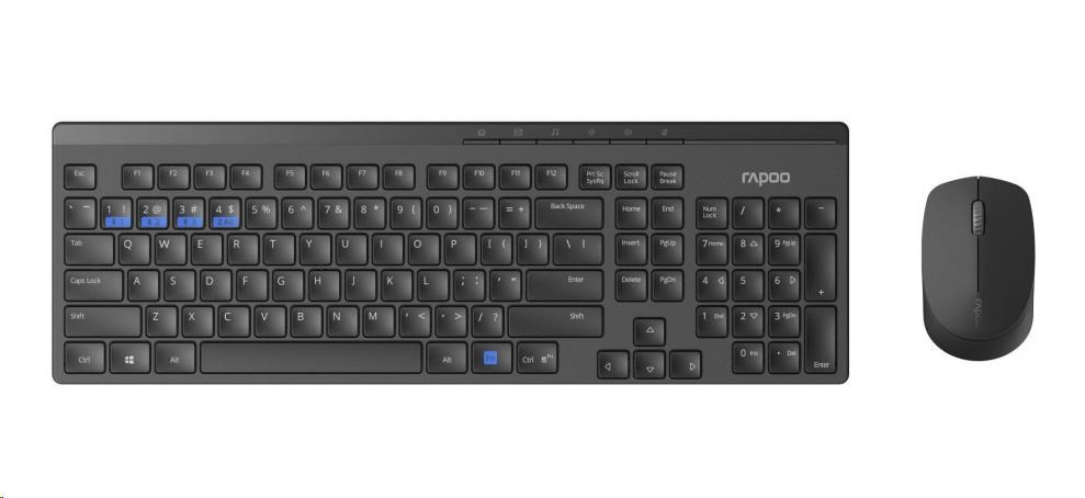 RAPOO set klávesnive a myš 8100M Wireless Multi-Mode Optical Mouse and Keyboard Set Black CZ/SK 6940056182890