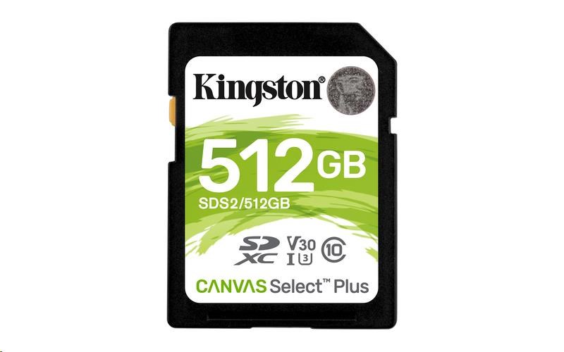 Kingston SDXC karta 512GB Canvas Select Plus (SDC) 100R 85W Class 10 UHS-I