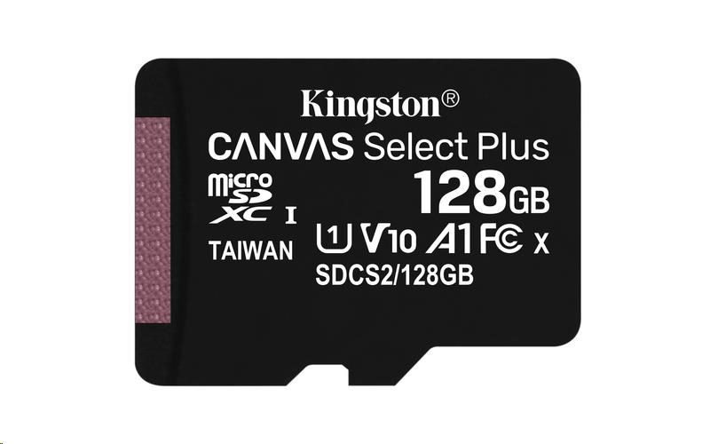 Kingston MicroSDXC karta 128GB Canvas Select Plus 100R A1 C10 - 1 ks SDCS2/128GBSP