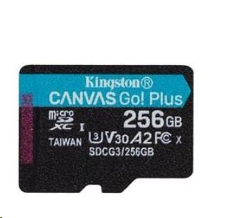 Kingston MicroSDXC karta 256GB Canvas Go Plus 170R A2 U3 V30 Single Pack bez ADP SDCG3/256GBSP