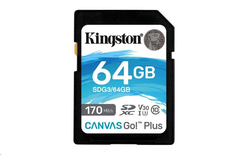 Kingston Micro SDXC Canvas Go! Plus 64 GB UHS-I U3 SDCG3/64GBSP