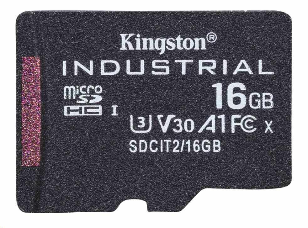 Kingston MicroSDHC karta 16GB Industrial C10 A1 pSLC Card Single Pack SDCIT2/16GBSP