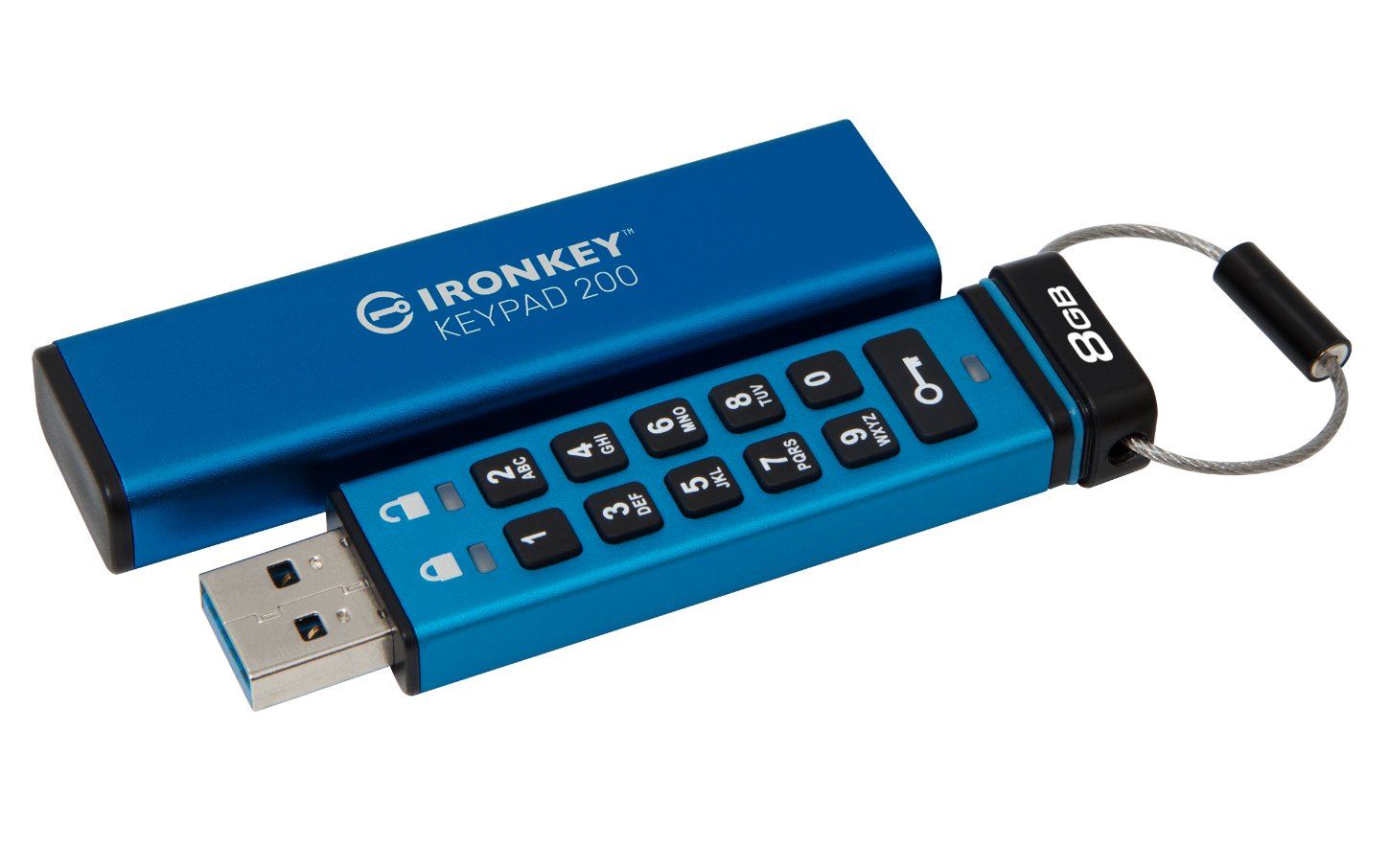 Kingston Flash Disk IronKey 8GB Keypad 200 encrypted USB flash drive IKKP200/8GB