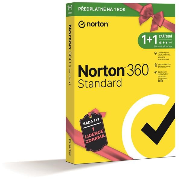 NORTON 360 STANDARD 10GB + VPN, 1+1 uživatel pro 1 zařízení na 1 rok BOX 21414993