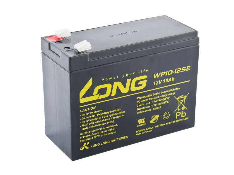 Long 12V 10Ah olověný akumulátor DeepCycle AGM F2 (PBLO-12V010-F2AD)