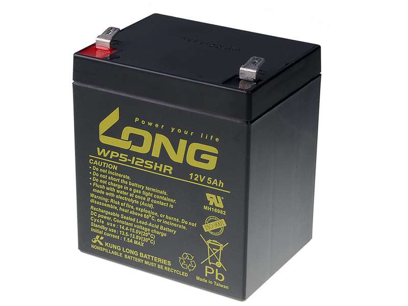 Long 12V 5Ah olověný akumulátor HighRate F2 (PBLO-12V005-F2AH)