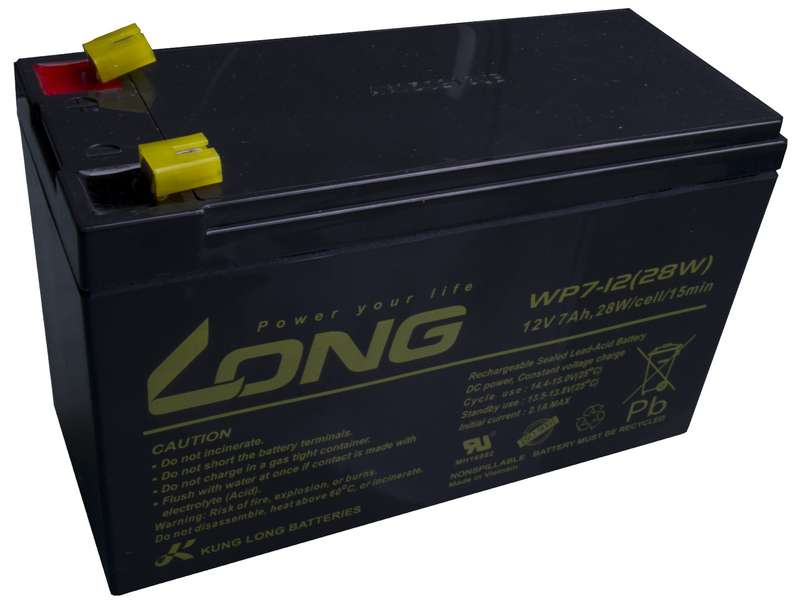 Long 12V 7Ah olověný akumulátor F1 (PBLO-12V007-F1A)