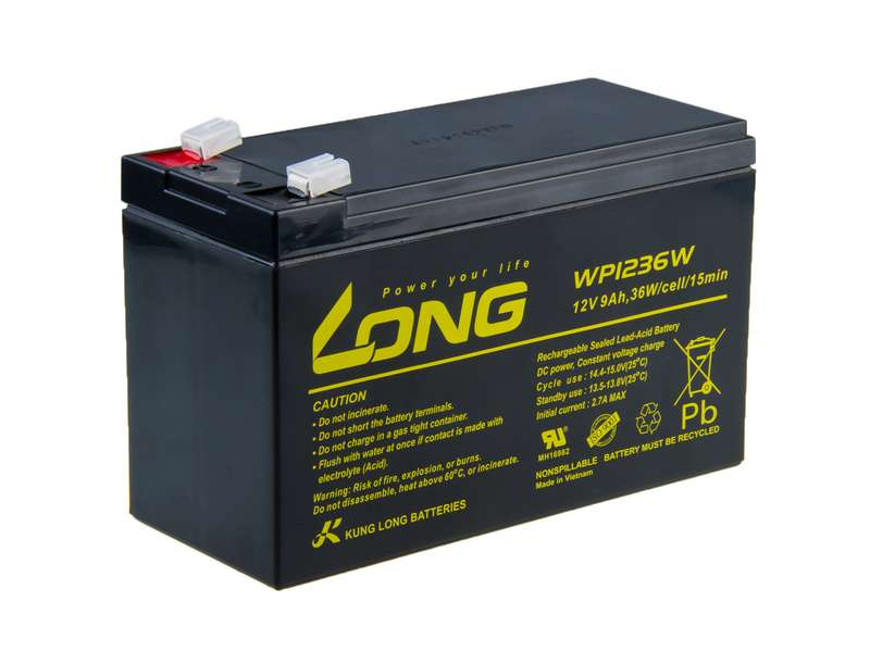 Long 12V 9Ah olověný akumulátor HighRate F2 (PBLO-12V009-F2AH)